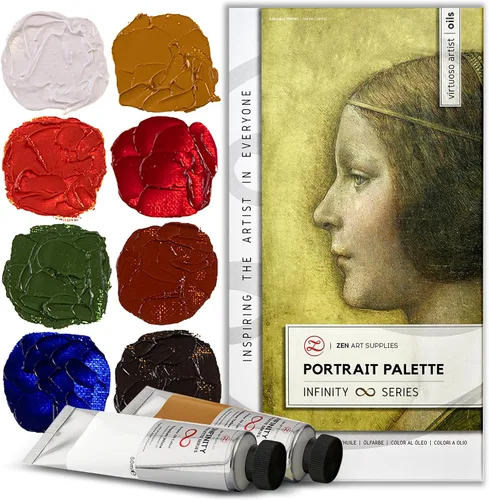 Vista 9 de Caja de Blancos de ZenART para tonos impecables - 200 ml de blanco de titanio, 50 ml de blanco de zinc y titanio y ocre amarillo de Nápoles