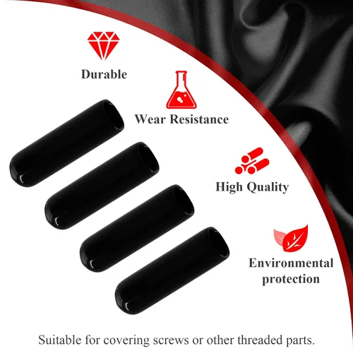 Vista 3 de Bonsicoky Tapas redondas de PVC 1/4" (6 mm) ID Negro 30