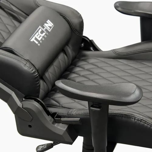 Vista 11 de Techni Sport RTA-TS51-BK - Silla para juegos, color negro Adjustable lumbar support, adjustable armrests, carbon fiber look, 300 lb capacity
