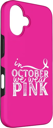 Vista 3 de iPhone 16 In October We Wear Pink Breast Cancer Awareness Graphic Case