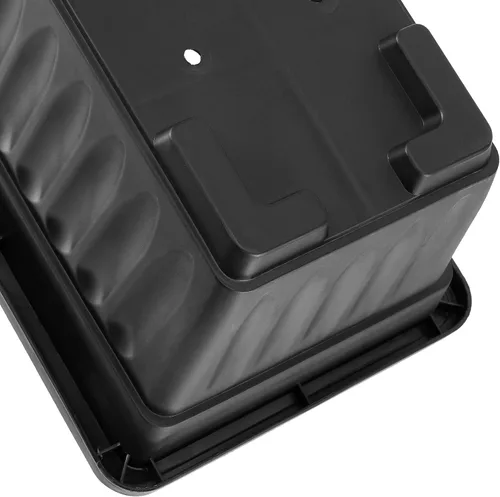 Vista 3 de Paquete de 6 cajas de flores de 17 pulgadas, macetas de plástico para verduras largas con bandeja, maceta negra para alféizar de ventana, patio
