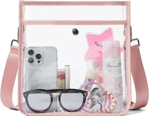 Vista 14 de Bolso Cruzado Transparente Bluome para Eventos en Estadios 12 x 6 x 12, Bolsos Cruzados Transparentes para Mujeres, Aprobado para Conciertos
