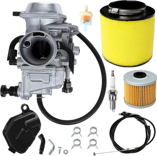 Vista 8 de Carburador compatible con Honda Rancher 300 350/Honda Fourtrax 300 350/Honda Foreman 400 450, Carb se adapta a Honda TRX300 Foreman TRX450 Fourtrax