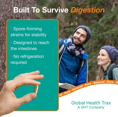 Vista 4 de Global Health Trax GHT - Cápsulas probióticas ThreeLac, 120 unidades, apoyo digestivo integral para hombres, mujeres y niños, sistema inmunológico