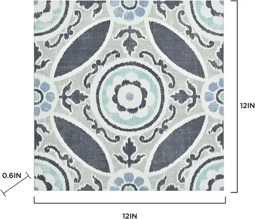 Vista 8 de FloorPops FP2484 Sienna Azulejos de suelo adhesivos, color gris