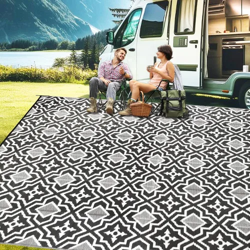 Vista 14 de Alfombra de Exterior 4x6 pies Impermeable para Porche, Tapete de Exterior 4x6 pies Tapete Pequeño para Balcón, Alfombra de Paja Plástica Reversible