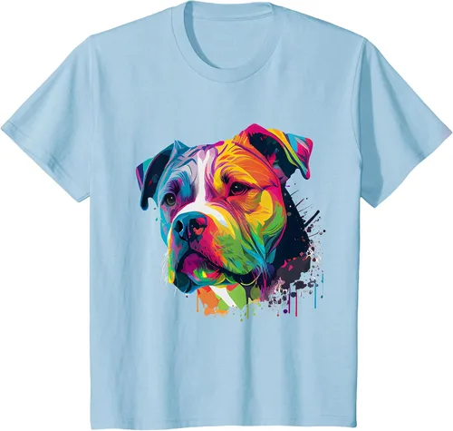 Vista 49 de Colorful American Bulldog American Bully Men Women T-Shirt Asphalt Grey