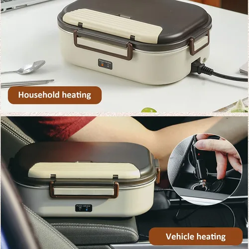 Vista 6 de Fiambrera eléctrica para coche/camión/hogar, calentador de alimentos portátil, lonchera eléctrica para hombre, calentador de caja de almuerzo