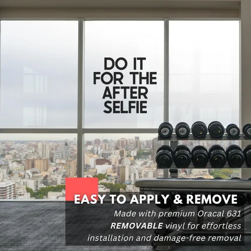 Vista 4 de My Vinyl Story - Do it for The After Selfie - Calcomanía inspiradora motivacional divertida para pared, cita artística, frase para decoración