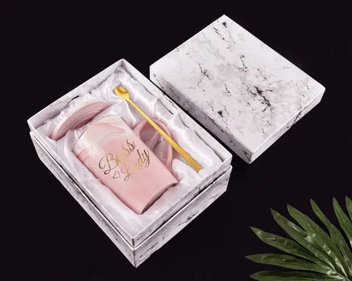 Vista 4 de Taza de café Boss Lady para mujeres, regalos Boss Lady para mujer jefa, taza de café de apreciación para jefa, taza para el día de la jefa, taza