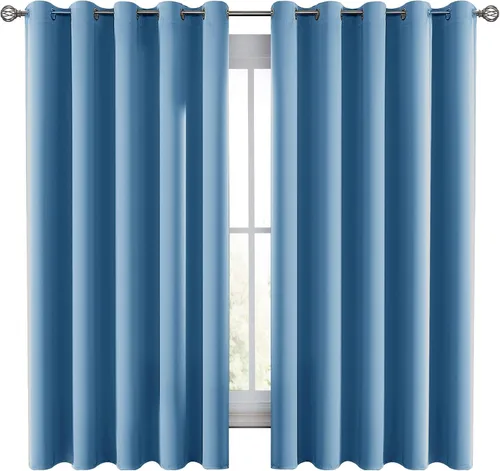 Vista 11 de LUX Décor - Juego de 2 paneles de cortinas opacas de alta calidad de 63 pulgadas de largo, cortinas de oscurecimiento de habitación con aislamiento