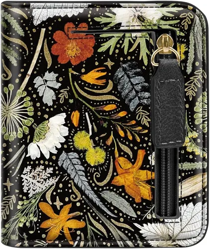 Vista 23 de Cartera pequeña con bloqueo RFID para mujer, con bolsillo plegable y compacto, lindo soporte para tarjetas de crédito, ranura para monedas, monedero
