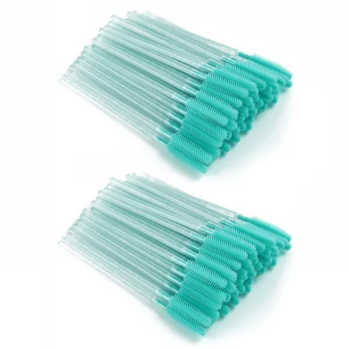 Vista 9 de 50 varitas desechables de silicona para pestañas – Cepillos de extensión de cejas y pestañas, separador de peine, herramienta de microblading