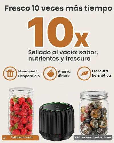 Vista 2 de Kit de sellador al vacío de tarros Mason eléctrico actualizado 2026