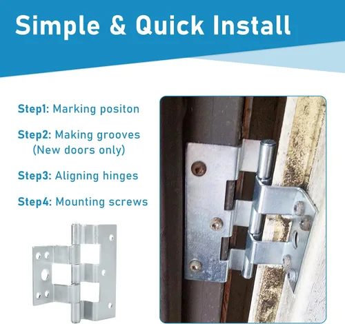 Vista 4 de PalpitateC Paquete de 3 bisagras para puerta de casa móvil compatibles con puertas exteriores Elixir Mobile Homes
