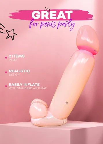 Vista 4 de Globo de despedida de soltera 2 piezas – Inflable para pene Willy despedida de soltera, globos de fiesta de despedida de soltera, fiesta