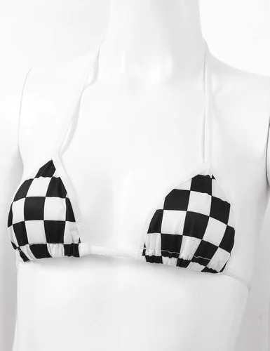 Vista 7 de JEATHA Conjunto de bikini triangular estilo japonés para mujer, brasier halter con parte inferior con lazo lateral
