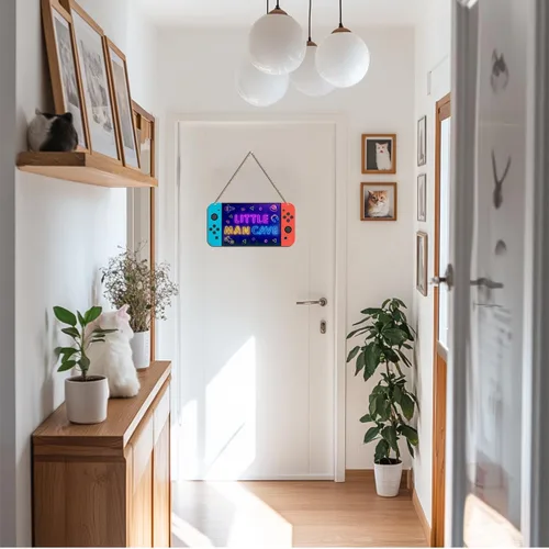 Vista 5 de Letrero de cueva de hombre pequeño para niños, consola de juegos, decoración de habitación de niños, astronauta espacial, decoración de pared