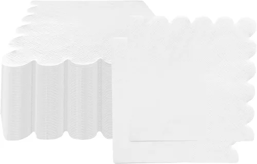 Vista 8 de 100 servilletas de cóctel boho arcoíris de papel festoneado a rayas de papel suave arcoíris helado servilleta de 5 x 5 pulgadas, color macarrón