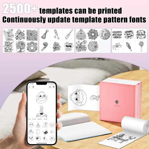 Vista 12 de Papel adhesivo térmico compatible con Phomemo M02/M02 Pro/M02S/P2S/M03/M04S/T02 Mini impresora adhesiva, 1.969 in x 11.5 ft, 3 rollos de etiquetas