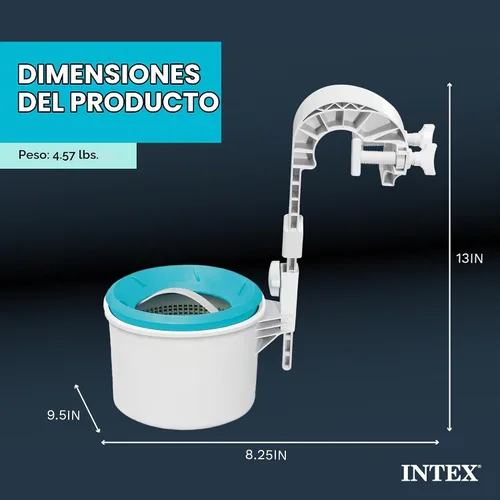 Vista 3 de Intex Deluxe Limpiador automático de superficie para piscina montado en pared - 800 GPH+