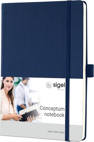 Vista 18 de Sigel Cuaderno CO120 CONCEPTUM®, negro, Tapa dura, liso con hoja guía rayada, aprox. A5, con numerosas características