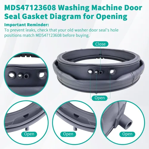 Vista 8 de Upgrade MDS47123608 WM8100HVA Sello de Goma de Puerta de Lavadora, Repuesto para LG Kenmore y Compatible con Modelos WM8000HVA,WM4070HVA,WM4270HVA