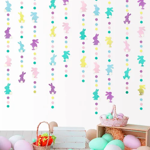 Vista 47 de Decoraciones de fiesta de arco iris, nube 3D, círculo, puntos, estrella, luna, rayo, guirnalda colorida para cumpleaños, baby shower, boda