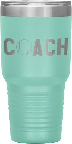 Vista 13 de Vaso de entrenador de tenis – Regalo de entrenador de tenis de 30 onzas con aislamiento de acero inoxidable grabado, color negro
