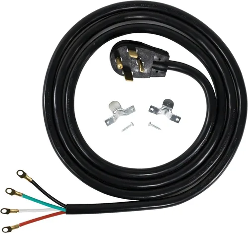Vista 11 de Cable de alimentación para electrodomésticos de 30 amperios, cable para secadora de 4 clavijas, 4 cables codificados por colores con conectores