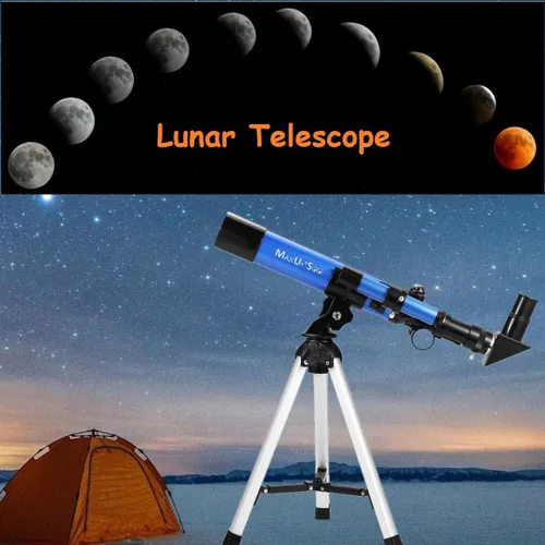 Vista 4 de Telescopio para niños 400x40mm con trípode y buscador de alcance, telescopio portátil para niños y principiantes, telescopio de viaje con 3 oculares