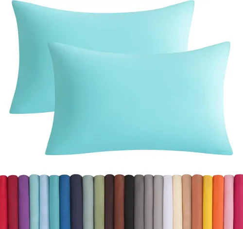 Vista 35 de BEDSUM Juego de 2 fundas de almohada de microfibra estándar suaves, resistentes a las arrugas y de fácil cuidado con cierre de sobre para niños, 20
