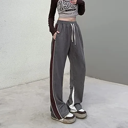 Vista 7 de Veryin Pantalones deportivos abiertos de gamuza sintética para mujer, pantalones de baile acampanados para hombre, pantalones casuales de pierna