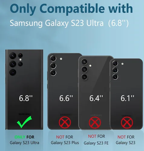 Vista 3 de FNTCASE Funda para Samsung Galaxy S23-Ultra: protección de grado militar a prueba de caídas cubierta móvil con soporte TPU resistente a prueba