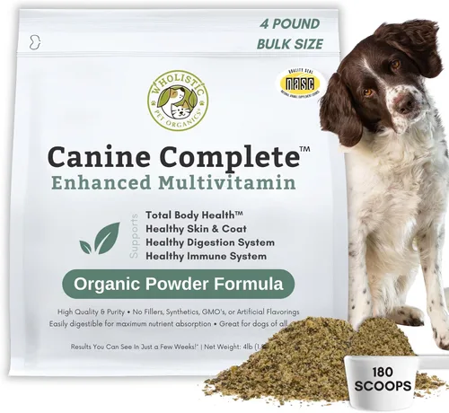 Vista 15 de Wholistic Pet Organics Canine Complete - Polvo multivitamínico para perros, 1 libra, vitaminas diarias para perros y suplementos para alimentos