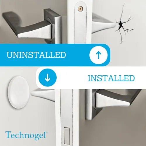 Vista 3 de Technogel Protector – Topes de puerta transparentes para despegar y pegar, protectores de suelo para patas de silla, almohadillas de parachoques que