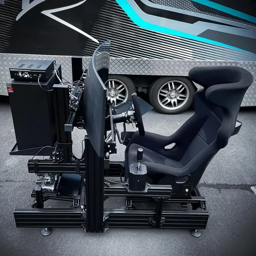 Vista 4 de Magshion Asiento de carreras con deslizador para cabina de simulador de rueda de carreras, asiento universal de conducción simulador de carreras
