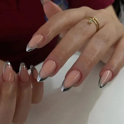 Vista 44 de 30 Uñas Postizas de Punta Francesa Negra a Presión, Uñas de Almendra Cortas para Presionar, Uñas Postizas Cortas en Forma de Almendra, Uñas