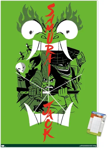 Vista 11 de Trends International Samurai Jack-Ensemble - Póster de pared, 14.725 x 22.375 pulgadas, versión enmarcada en madera de granero