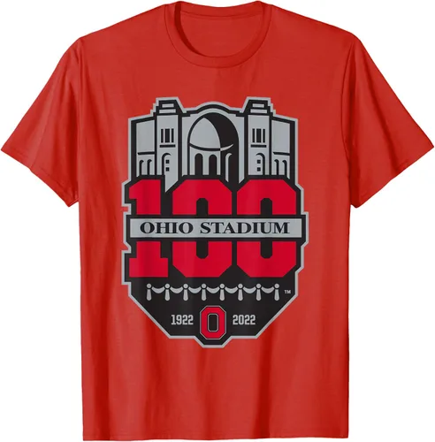 Vista 25 de Camiseta con licencia oficial de los 100 años del logotipo de fútbol del estado de Ohio, Negro
