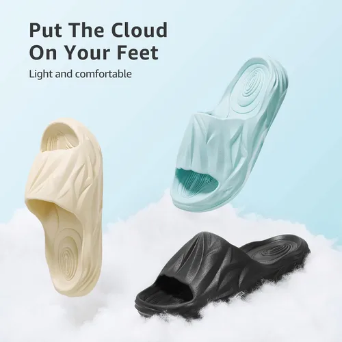 Vista 4 de STQ Cloud Slides - Sandalias de almohada con soporte de arco para mujer para deportes al aire libre