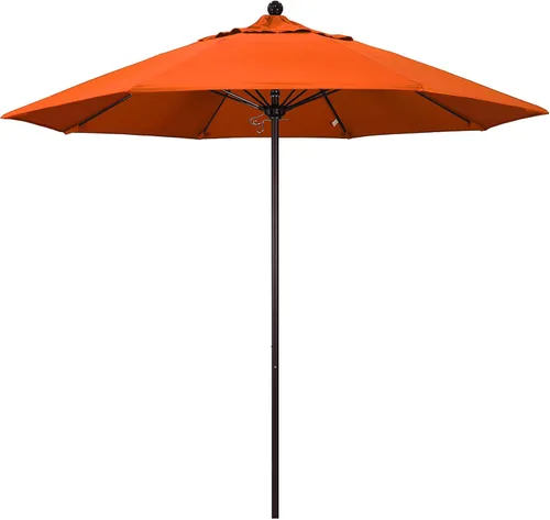 Vista 40 de California Umbrella ALTO908117-5410 Venture Series - Sombrilla comercial para patio, 9 pies redonda, color azul aire Sunbrella