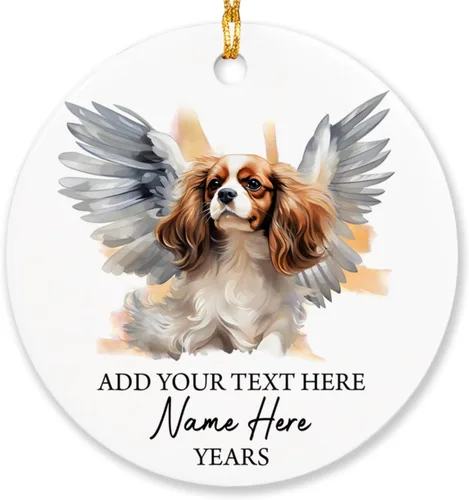 Vista 12 de Airedale Terrier - Adorno personalizado de alas de ángel para perro, regalo de pérdida de condolencias de mascotas, adorno de Navidad conmemorativo