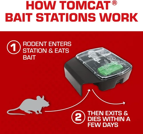 Vista 3 de Tomcat Mouse Killer(e) Estación recargable para uso en interiores, resistente a los niños (1 estación con 32 cebos) (paquete de 4)