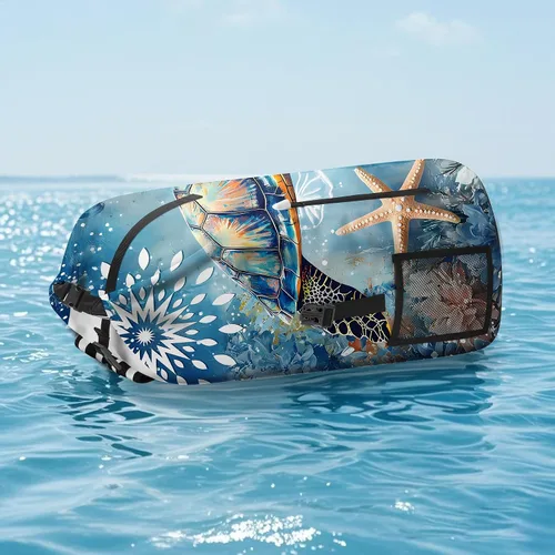Vista 4 de Bolsa seca impermeable Bolsas secas marinas para kayak, senderismo, tortugas marinas, estrellas de mar, mochila con cierre enrollable, mochila