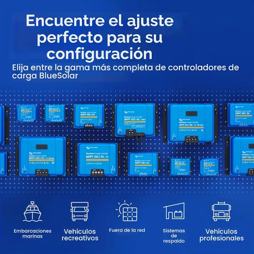 Vista 7 de Victron Energy BlueSolar MPPT Controlador de carga solar - Controladores de carga para paneles solares - 75V, 15 amperios, 12/24 voltios