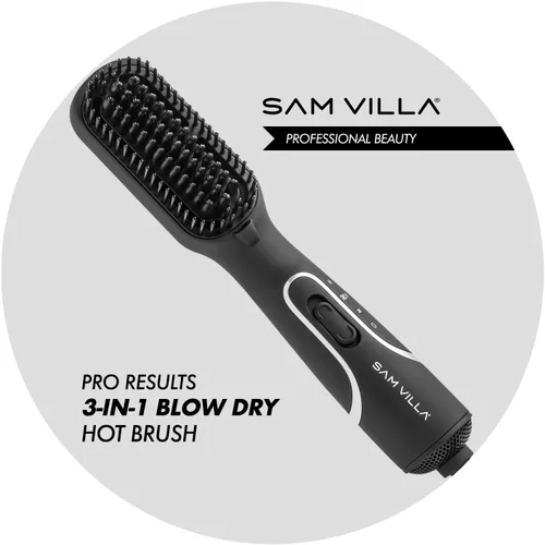 Vista 2 de Sam Villa Pro Results 3 en 1 Cepillo secador alisador y cepillo de soplado