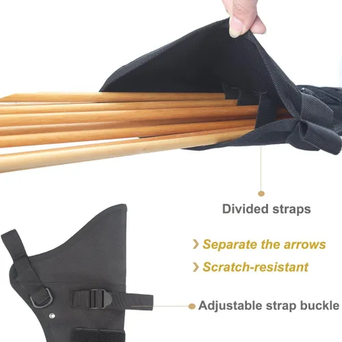 Vista 4 de Arco ligero flecha flecha carcaj plegable compacto flechas bolsa con sistema Molle colgado para tiro al blanco