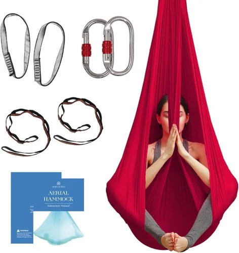 Vista 8 de Aerial Yoga Hammock Swing, 4.5 Yards, Aerial Silks with Hardware