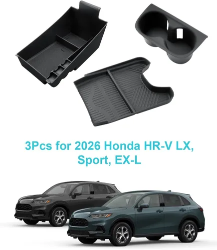 Vista 6 de CDEFG Bandeja organizadora de consola central Honda HR-V 2023 2024 2025 2026 para Honda HR-V 2023-2026 (deporte, EX-L, LX), accesorios para consola